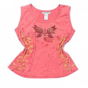 Point Zero Coral Embellished Tank Top